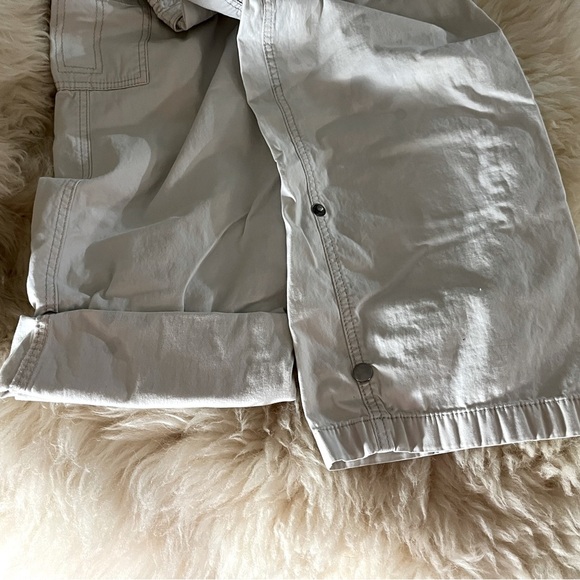 Tan Khaki Cargo Hi-Rise Optional Ankle/ Capris Drawstring Jeans - Picture 5 of 6